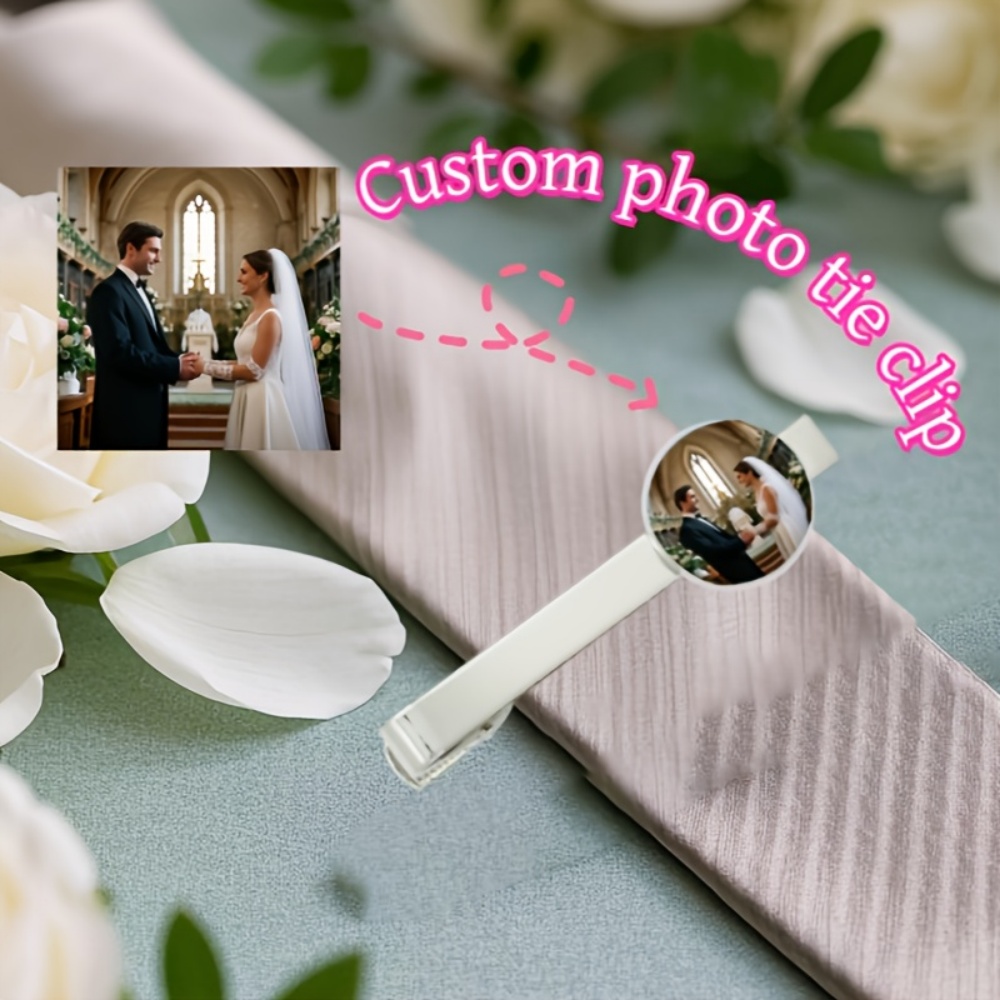 Men Accessories For Wedding - Prendedor de Gravata Personalizado com Foto