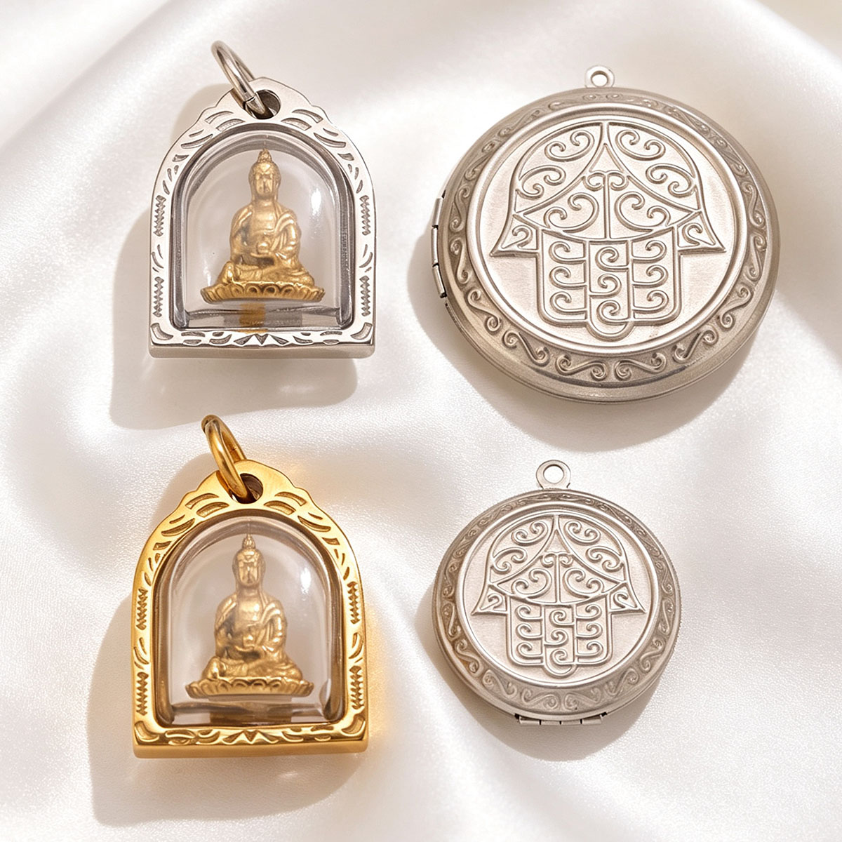 1/2 peças Pingentes de Aço Ino - Men Accessories Locket avaliação e preço