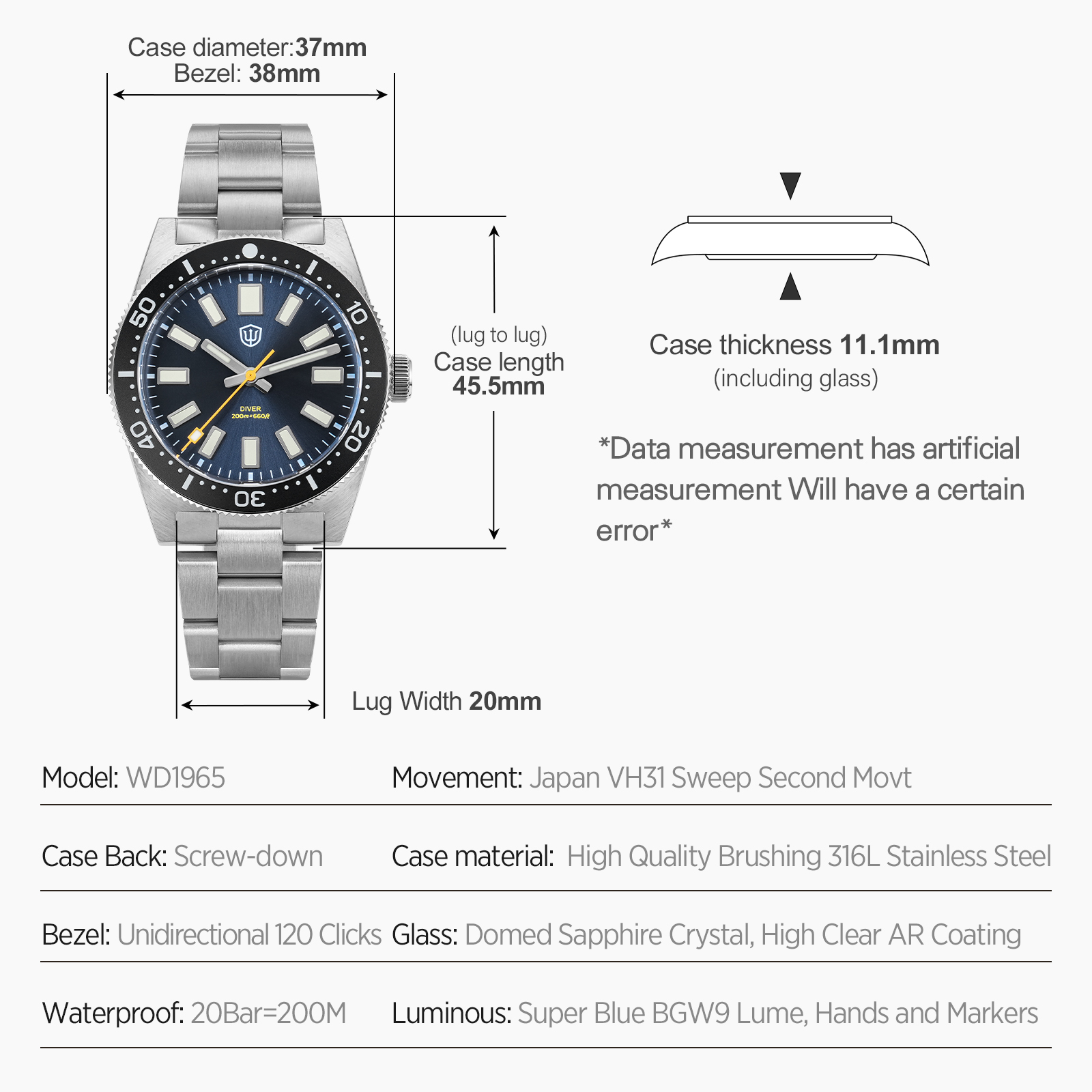 Relógio Masculino Watchdives 3 - Men'S Accessories And Jewelry avaliação e preço